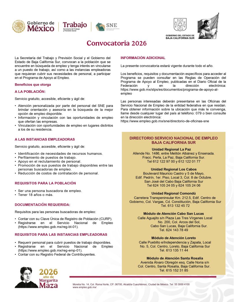 Programa de apoyo al empleo 2026 – Secretaria del Trabajo y Desarrollo ...